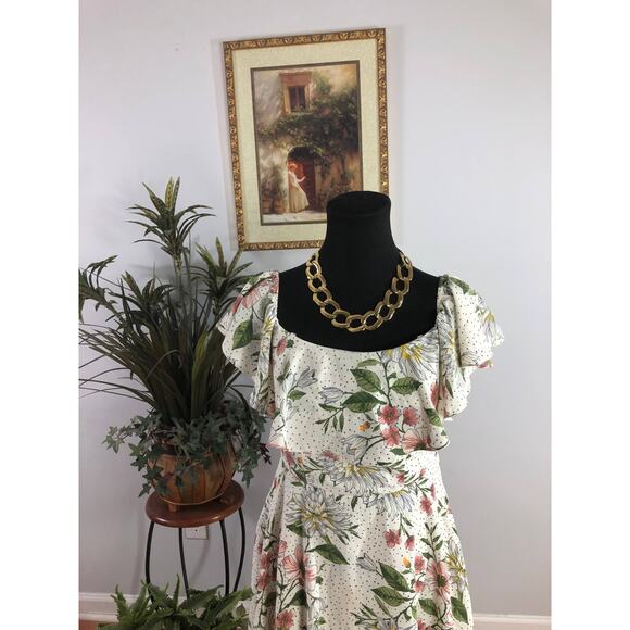 City Studio Flared Dress Women's Size 9 Multicolored 100% Polyester Boat Neck - Picture 10 of 11